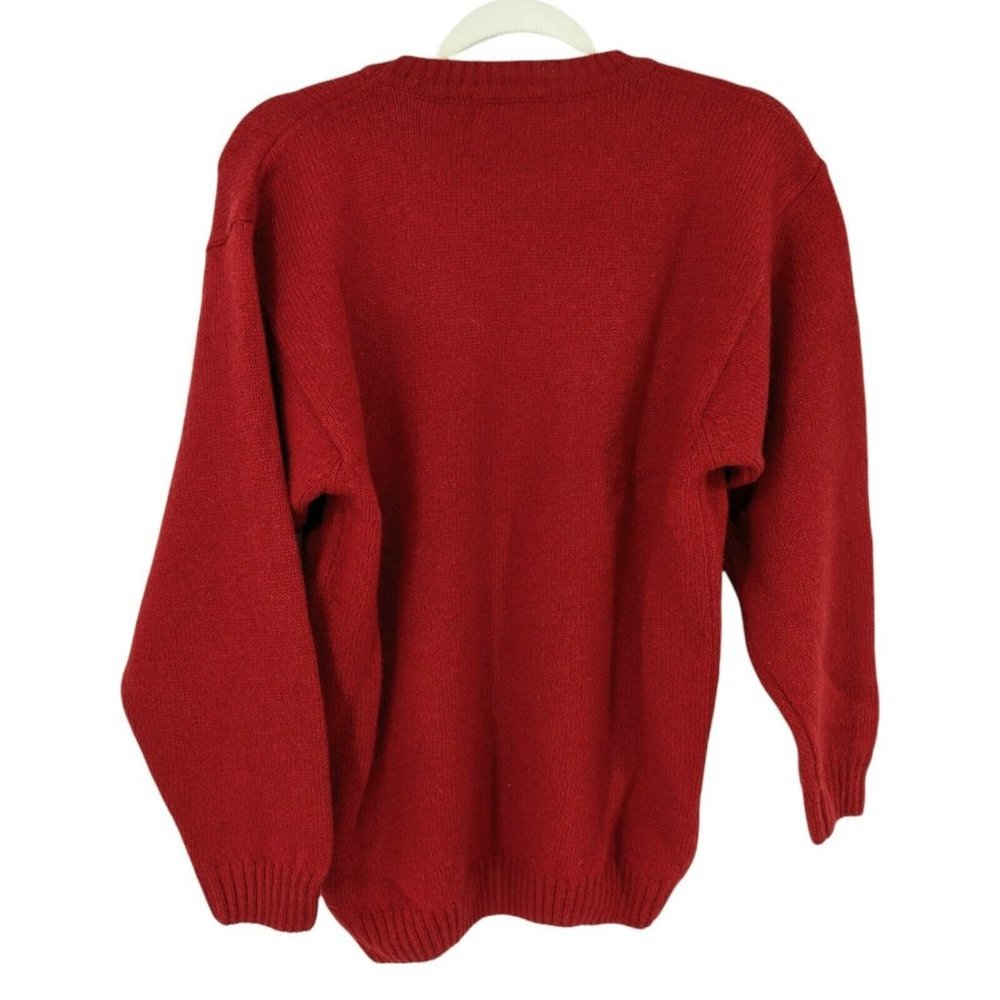NEW VTG Antartex 100% Pure New Wool Small Sweater Red Crew Knit - Picture 2 of 8